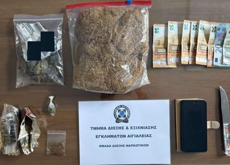 Σύλληψη για κατοχή ναρκωτικών και λαθραίων καπνικών προϊόντων στο Αίγιο – Κατασχέθηκαν 458 γραμμάρια λαθραίου καπνού και 23,6 γραμμάρια κάνναβης